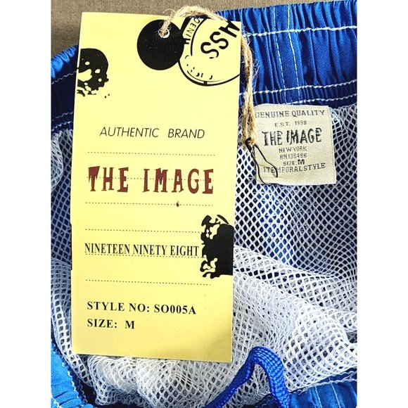 Genuine Quality The Image M 98 Vintage Blue Elastic Waist Drawstring Mesh Shorts - Picture 8 of 13